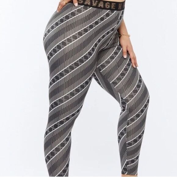 Savage X Fenty Jersey Leggings Grey Black Women’s XL - Picture 1 of 3